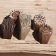 Lot de 5 tampons batiks indiens en bois sculpté à la main, pochoir - btm40
