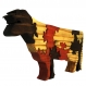 Puzzle marguerite : vache normande en bois
