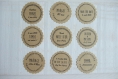 Personnalisation de 28 étiquettes / stickers  (adhésif kraft)