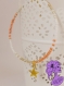 Alize - bracelet perle de rocailles corail + blanc + doré et perle étoile dorée