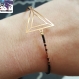 Tristan - bracelet perle miyuki, estampe triangle rose gold