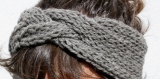 Headband / bandeau tressé - gris