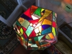 Lampe dodecagonale en vitrail tiffany multicolore 