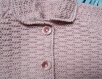 Manteau tricot, pull pour 12 mois, layette vintage année 1960/knit coat, sweater for 12 months layette vintage 1960's