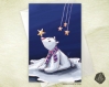 Carte de voeux noël nouvel an  fête des mères  ours polaire, étoile et banquise