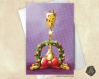 Carte de voeux noël nouvel an girafe et couronne