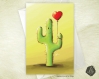 Carte de voeux  fête des mères amitié saint-valentin cactus et son ballon