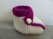 Chaussons bébé 0-6 mois blanc/violet