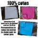 Couverture fine 100% coton à personnaliser (rose bleu ou blanc) mixte 