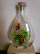Service à eau de vie carafe verres peinture vitrail vigne papillon