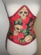 Serre taille ou corset underbust skull and roses 