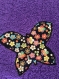 Cape de bain violette papillons et fleurs 
